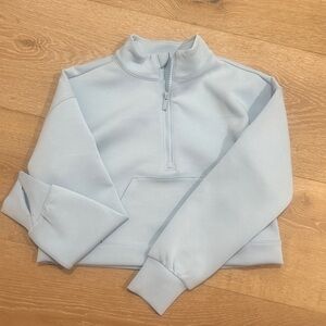 Girls All In Motion Airy Sleek Half Zip Sweatshirt Size L 10-12 in Sky Blue
